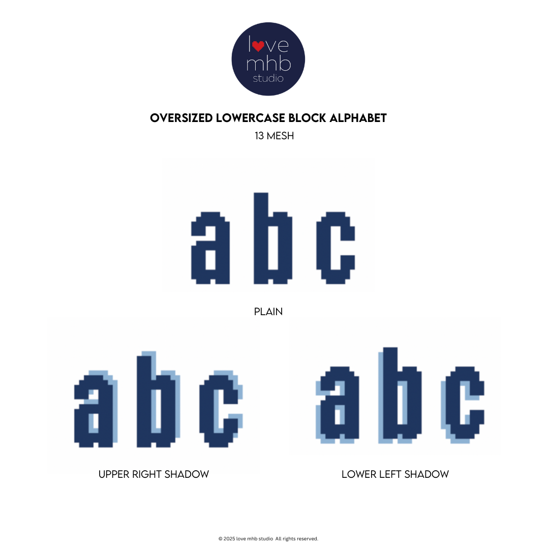 Oversized Lowercase Block Alphabet CHARTS