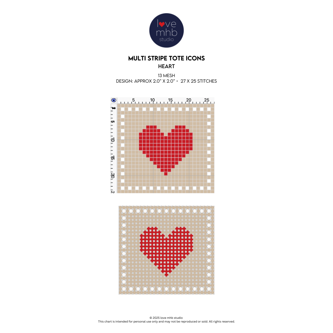 Multi Stripe Tote Icons CHARTS