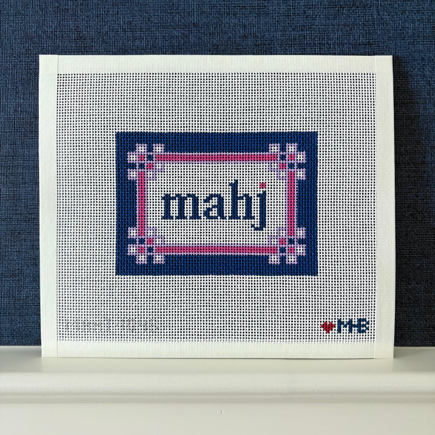 (WS) Floral Corner Mahjong Insert (Navy Pink Lilac)