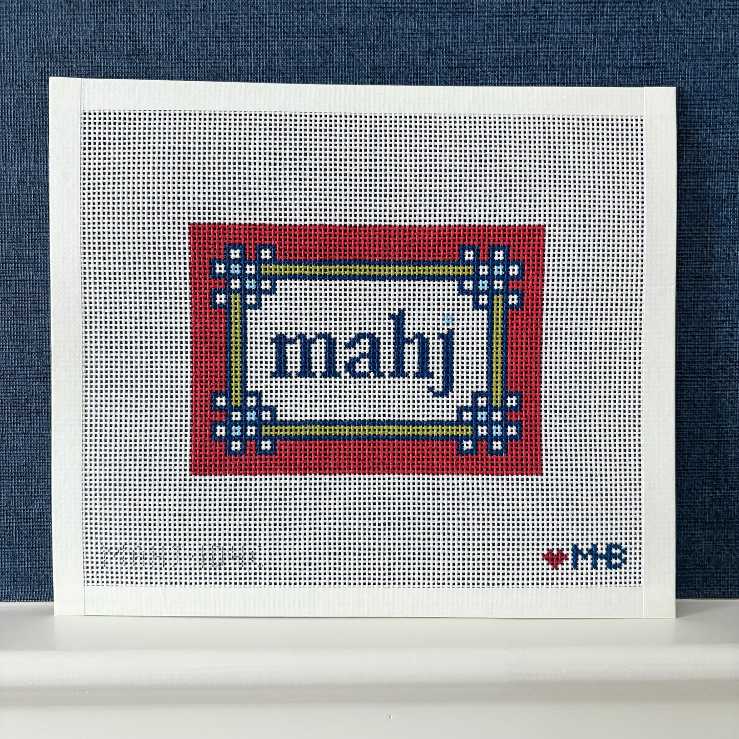(WS) Floral Corner Mahjong Insert (Red Navy Olive)