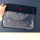 (WS) love mhb studio Large Heart Logo Nylon Project Bag