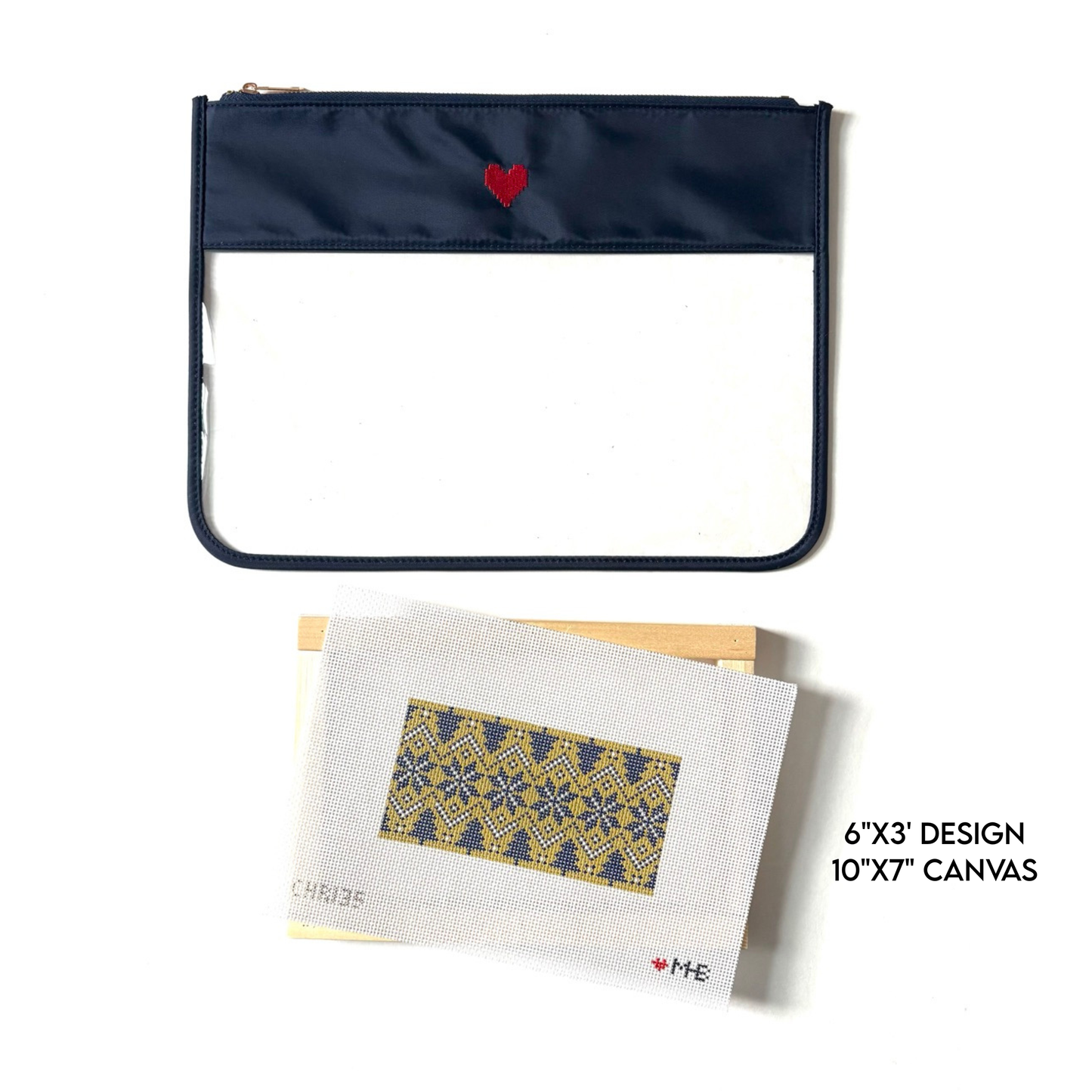 (WS) love mhb studio Large Heart Logo Nylon Project Bag