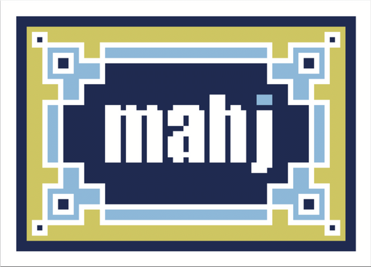 (WS) Key Corner Mahjong Insert (Navy Light Blue Citron)