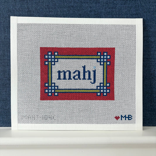 (WS) Floral Corner Mahjong Insert (Red Navy Olive)