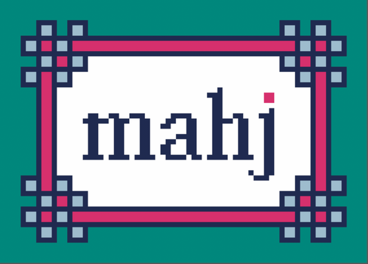 (WS) Floral Corner Mahjong Insert (Teal Pink)