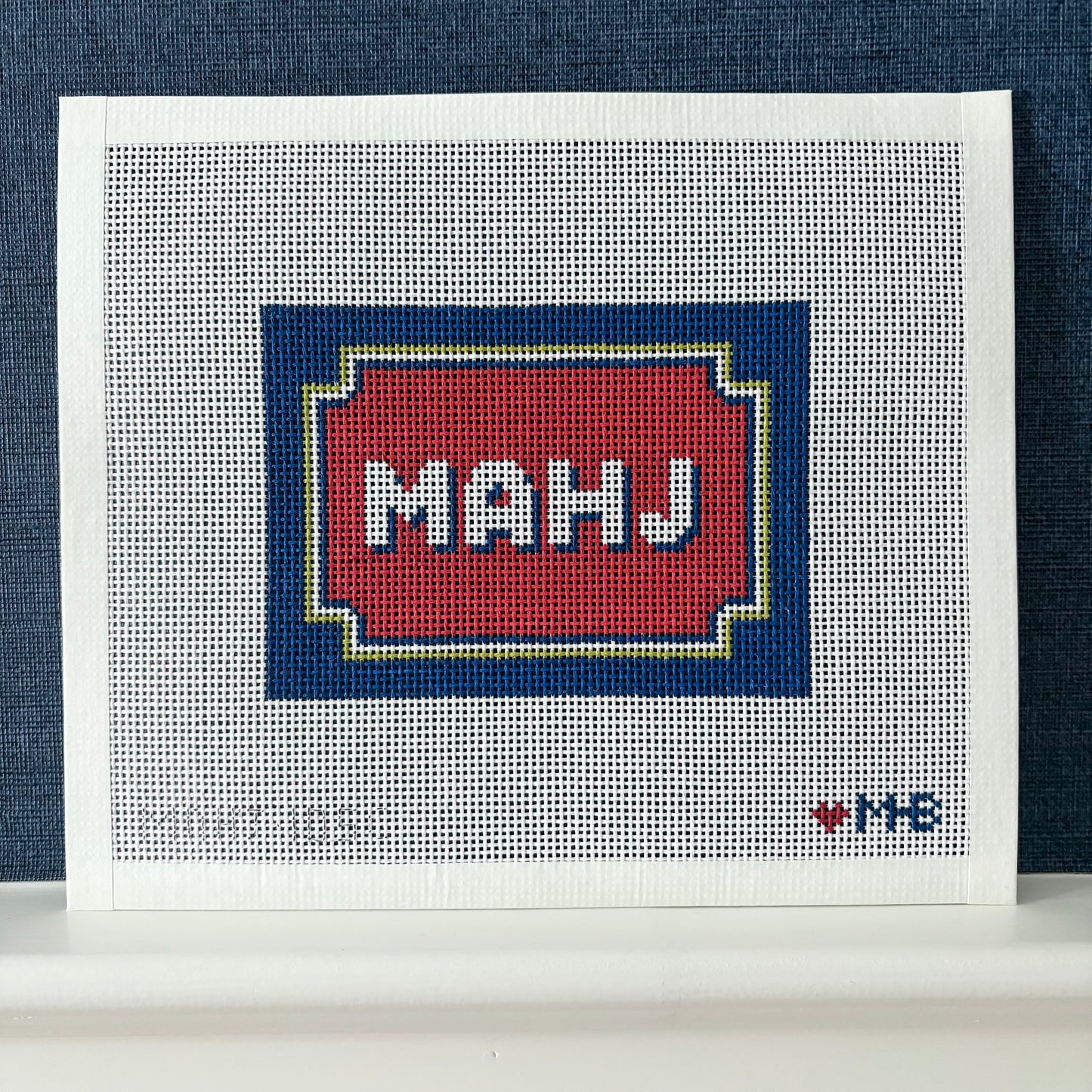 (WS) Bracket Frame Mahjong Insert (Red Navy Olive)