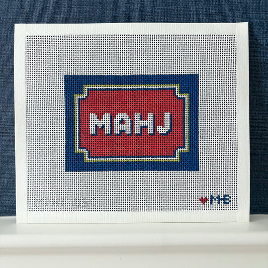 (WS) Bracket Frame Mahjong Insert (Red Navy Olive)