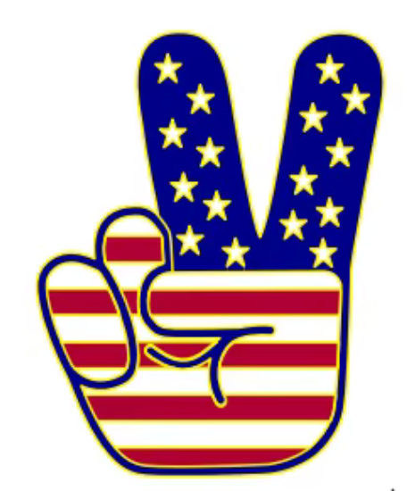 (WS) Peace Sign Flag Needle Minder